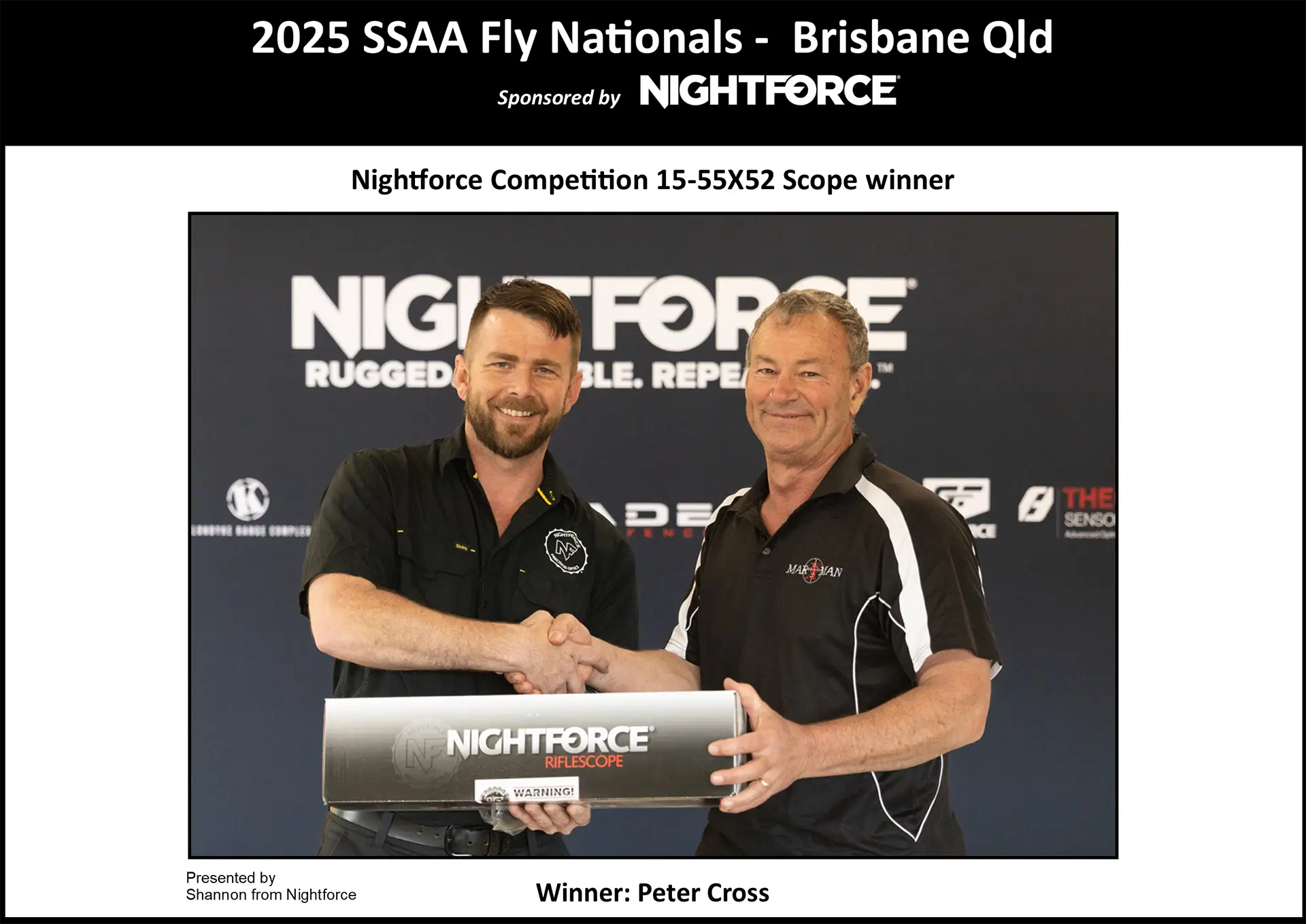 Nightforce scope winner 2025 Peter Cross